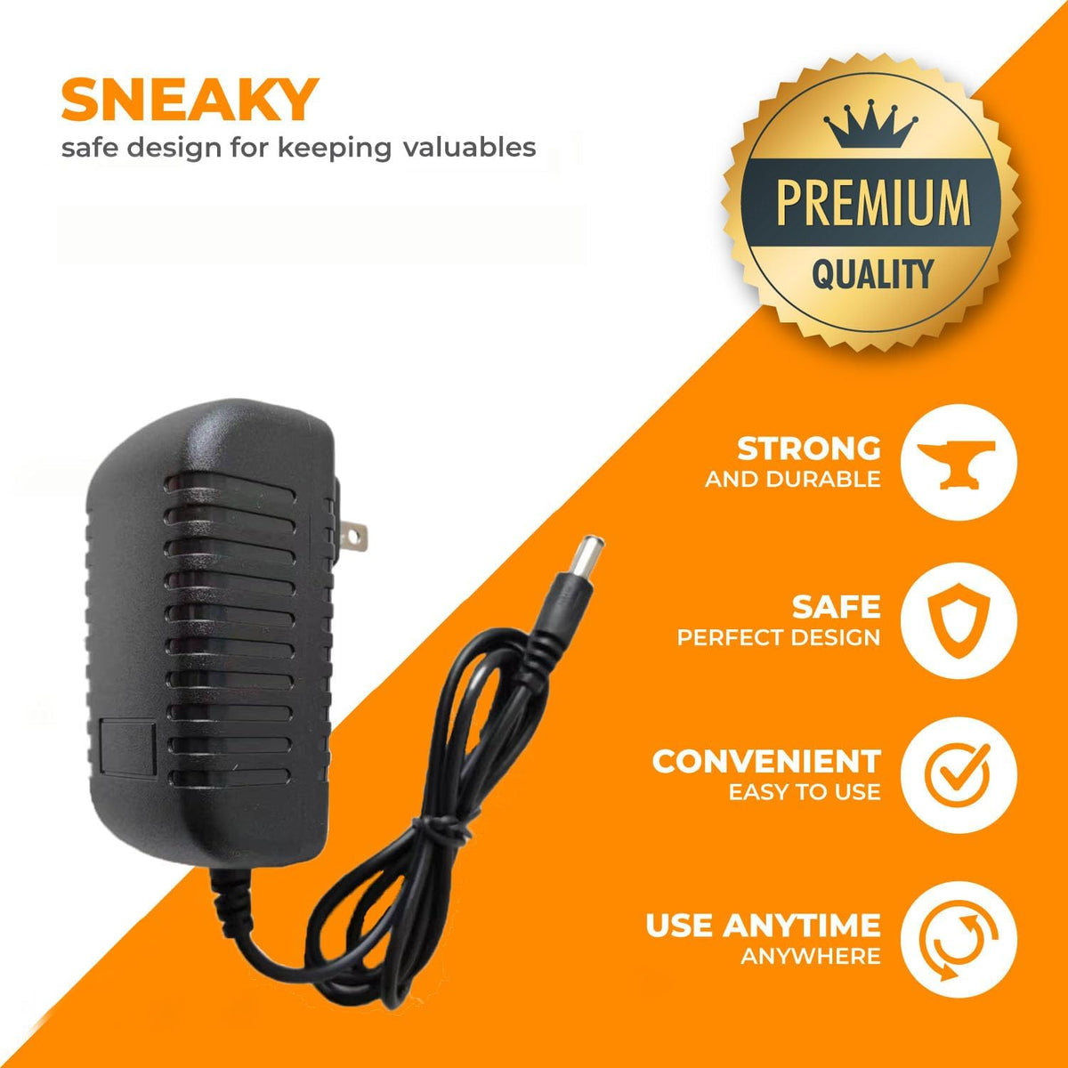Fake Phone Charger Diversion Safe - Realistic Looking Phone Charger with Secret Compartments to Stash Small items