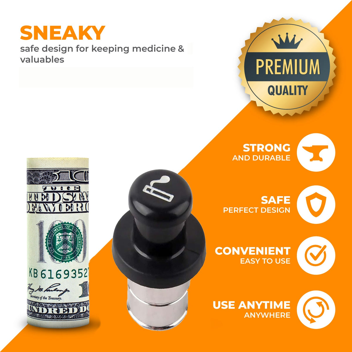Fake Car Lighter Diversion Safe - Discreet Car Secret Compartment to hide money, jewelry, or pills while traveling