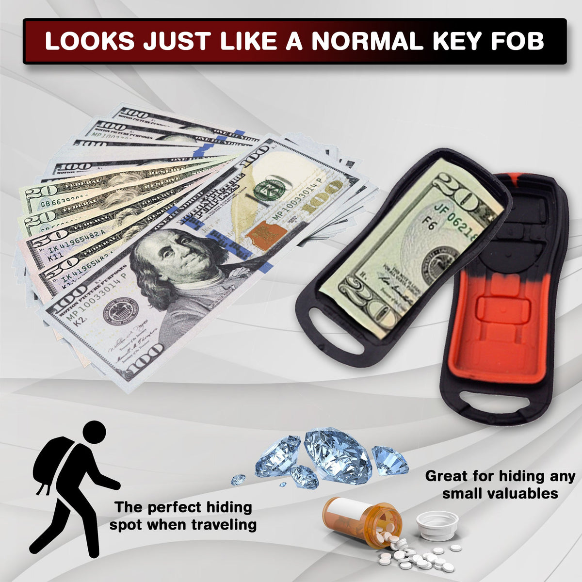 Realistic Car Key Remote Diversion Safe - Discreet car stash compartment ideas of fake car keys with secret compartment