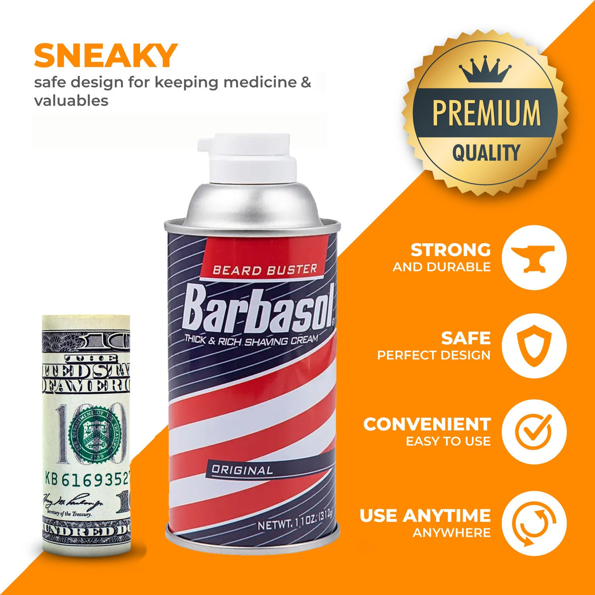 Barbasol Can Diversion Safe - Discreet Diversion Can Safes to Stash money, jewelry, and other small Valuables
