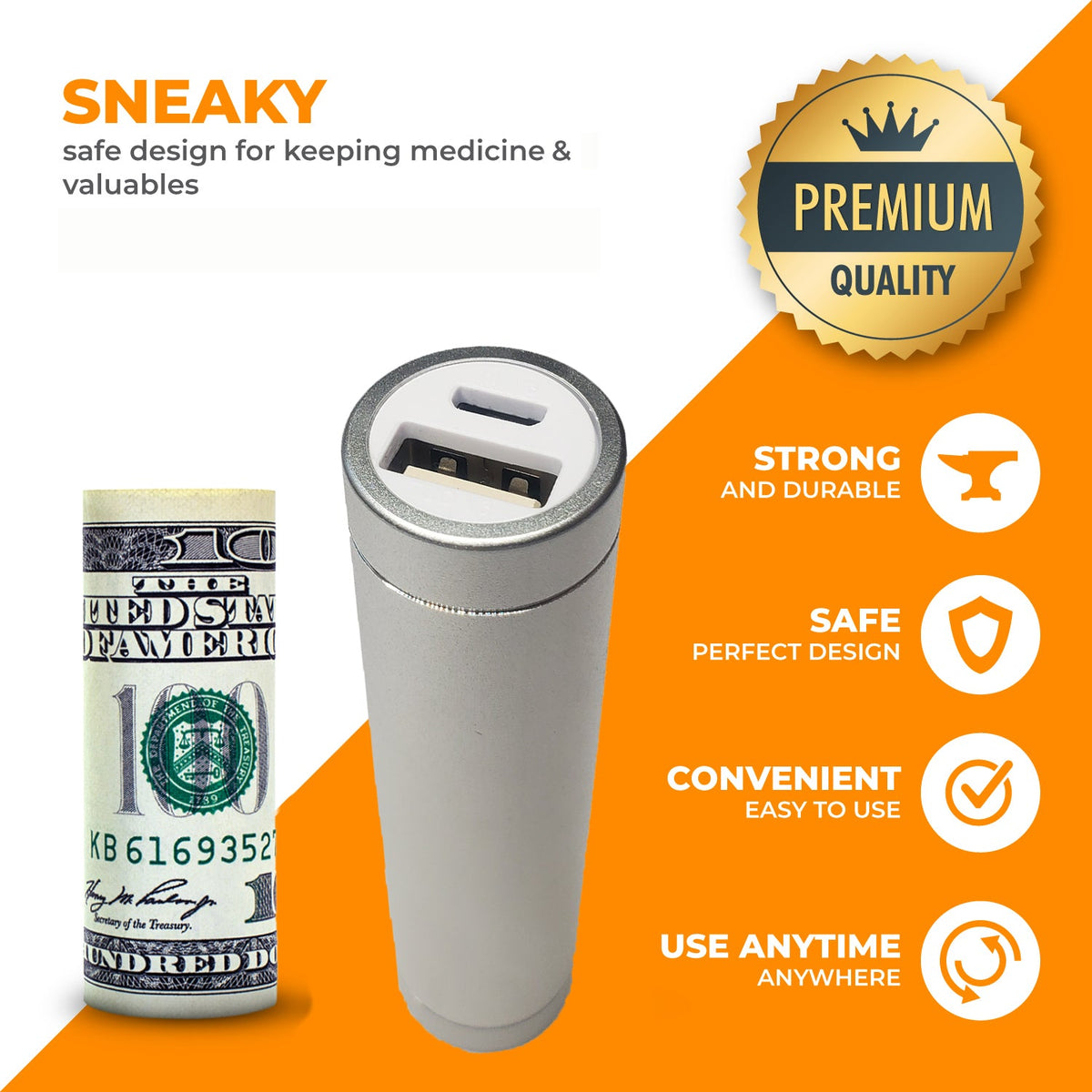 USB Charger Diversion Safes (2 Pack) - Best Diversion Safes To Stash Valuables In Charger Secret Compartment