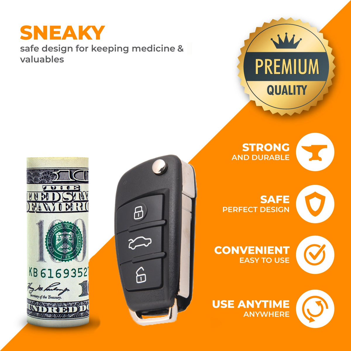 Discreet Car Key Diversion Safe - Practical Diversion safe Ideas to Stash money or jewelry in car secret compartment