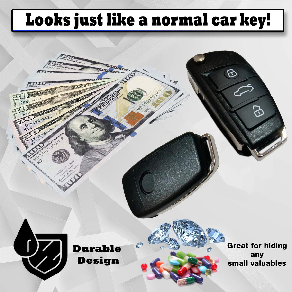 Discreet Car Key Diversion Safe - Practical Diversion safe Ideas to Stash money or jewelry in car secret compartment